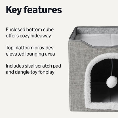 Amazon Basics Cat House 1 Story, Foldable Cat Condo - Image 2