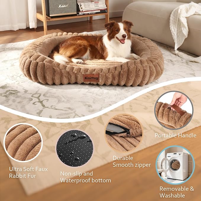 Washable Medium Size Dog Bed, Durable Calming Orthopedic Pet Bed - Image 6