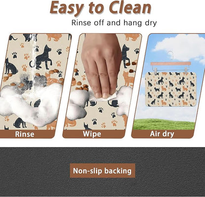 Cute Cat Paw Prints Dog Food Mat - Image 4