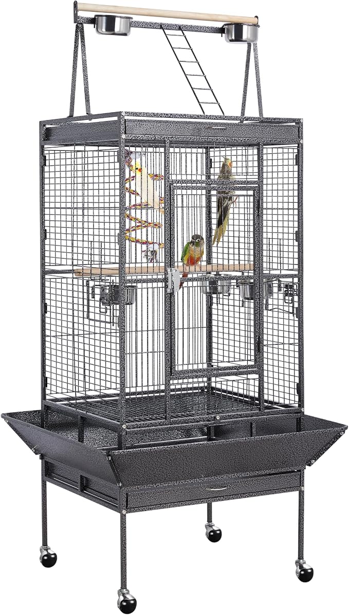 Yaheetech 69-inch Wrought Iron Rolling Large Parrot Bird Cage by Yaheetech
