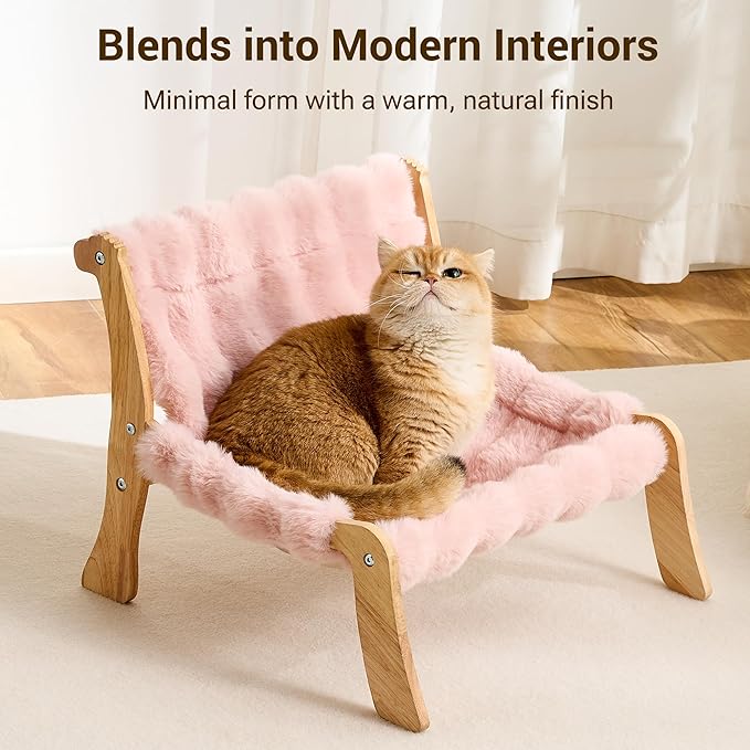 Solid Wood Cat Couch Bed for Indoor Cats, Modern Cat Sofa - Image 8