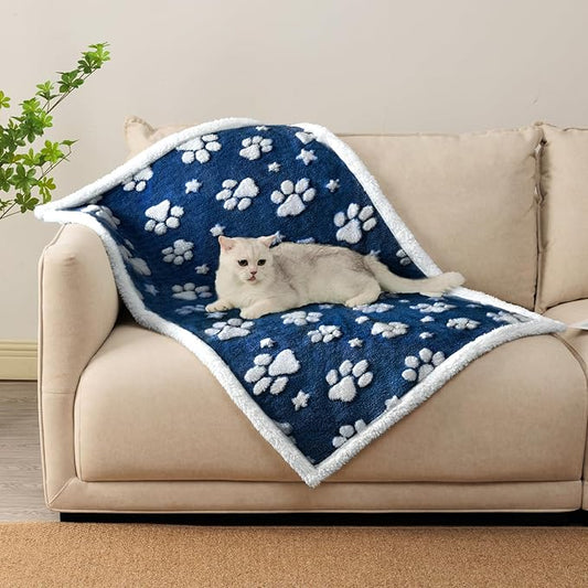 Waterproof Blanket for Dog Puppy Cat, Cute 3D Textured Paw Dog Blanket for Bed by Yaning
