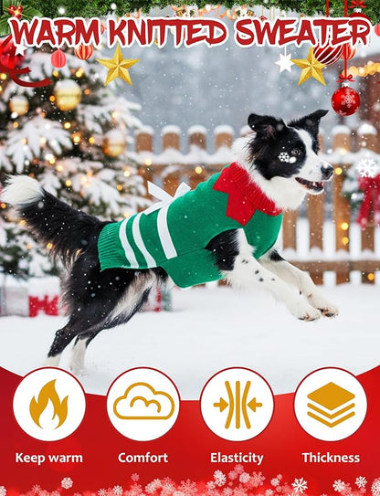 Dog Christmas Sweater, Soft Warm Pet Clothes Coat - Image 4