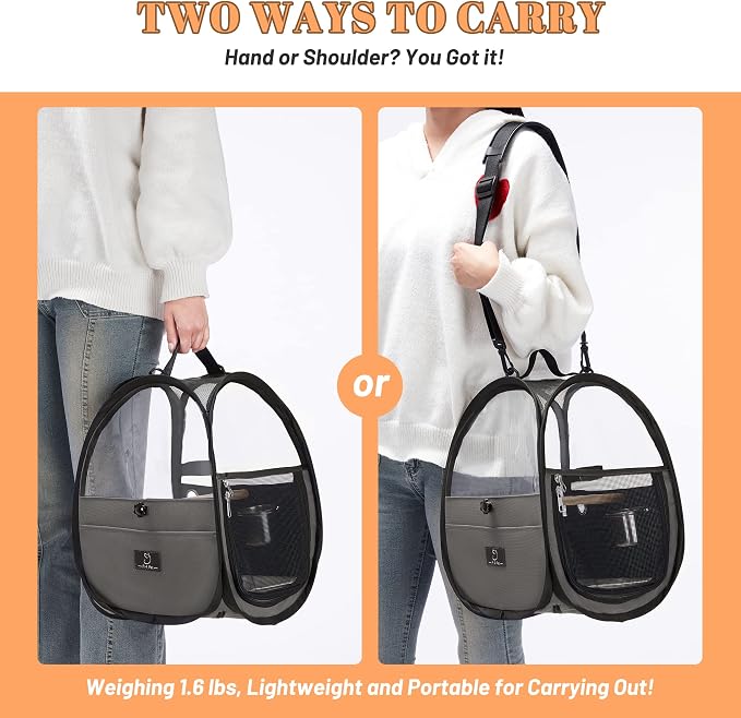Bird Carrier for Travel with Clear Windows, Breathable Safe Fabric, Lightweight - Image 8