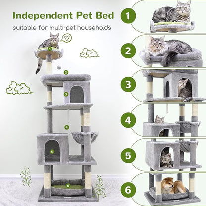 Globlazer Heavy Duty Cat Trees for Large Cats, Sturdy 72in Maine Coon Cat Tree - Image 2