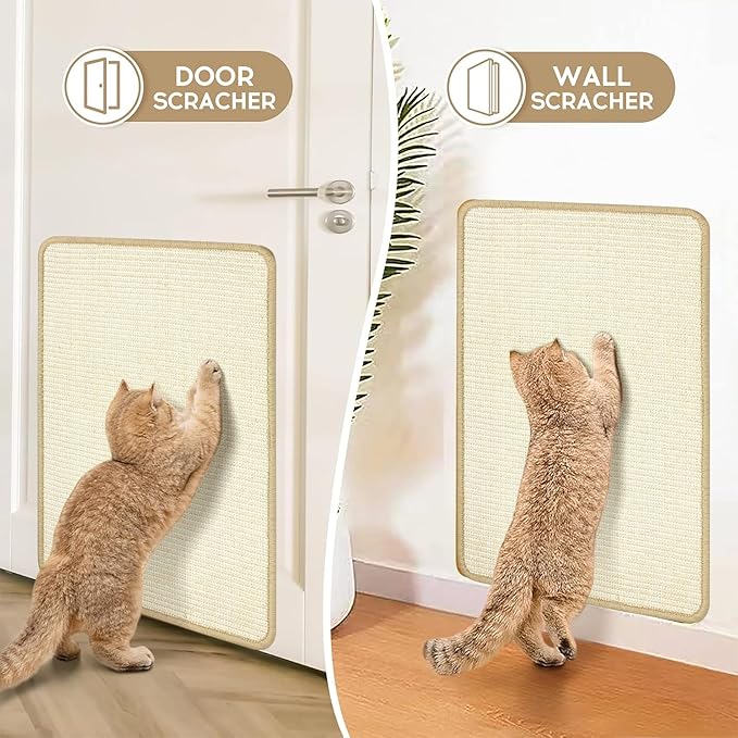 White Cat Scratching Mat Sisal, 2 Packs Sisal Fabric Large Cat Scratching Pad - Image 6