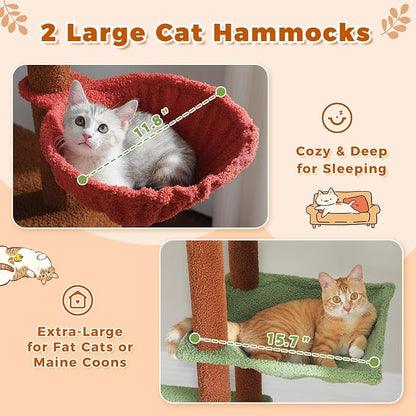 PETEPELA Floor to Ceiling Cat Tree, Adjustable 90.5''-100.4'' Cat Tower - Image 6