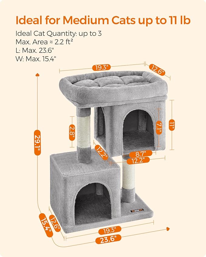 Feandrea Cat Tree, 29.1-Inch Cat Tower, Plush Condo - Image 6