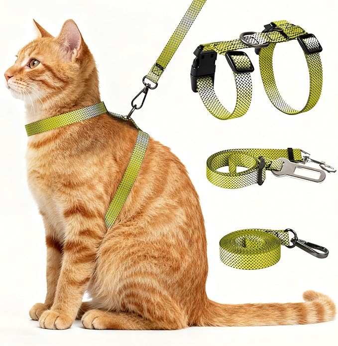 Cat Harness and Leash Set, 3-in-1 Escape Proof Adjustable, Comfortable Soft by Unknown