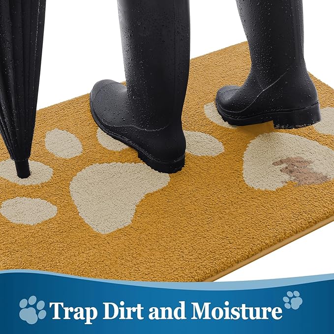 Buganda Dog Door Mat for Muddy Paws, Absorbent Dirt Trapper Washable Indoor - Image 3