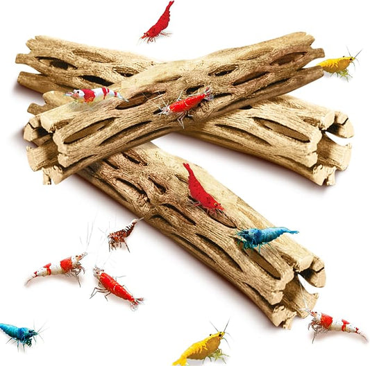 SunGrow Cholla Wood, 6” Climbing Logs, Chew Toy, Aquarium Fish, and Shrimp by SunGrow