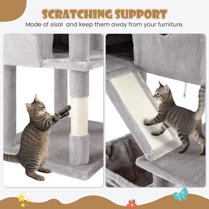 SHA CERLIN 81in Multi-Level Tall Cat Tree Tower - Image 7