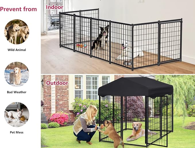 Dog Kennel Outside, 4.5' x 4' x 4' Dog Kennel Outdoor - Image 8