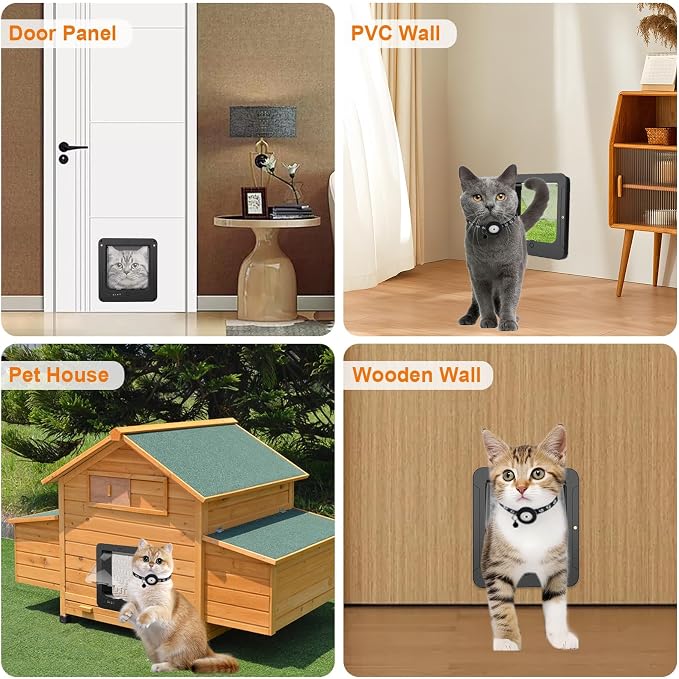 Smart Cat Door with 3 Collar Sensor, RFID Cat Door Collar Activated with Remote - Image 6