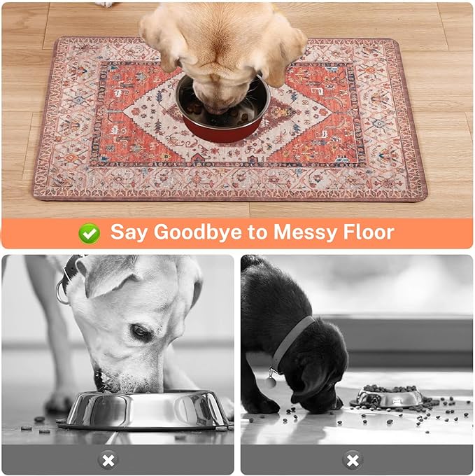 Absorbent Pet Dog Bowl Mat for Food and Water, Pet Cat Food Feeding Mat - Image 3
