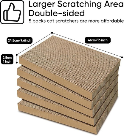 AGYM Cat Scratcher, 5 Packs in 1 Cardboard Box Cat Scratching Pad - Image 2