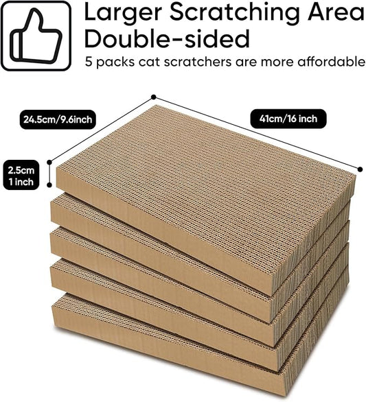 AGYM Cat Scratcher, 5 Packs in 1 Cardboard Box Cat Scratching Pad - Image 2