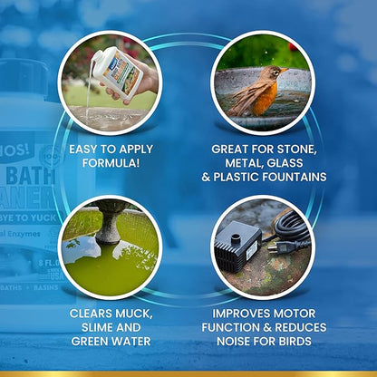 Bird Bath Cleaner for Outdoor Fountains and Bowls, Safely Cleans Metal - Image 4