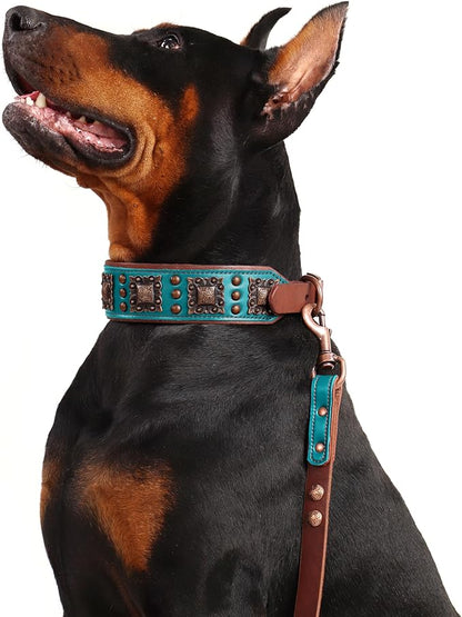 PET ARTIST Soft Padded Leather Dog Collar, 2 inch Wide Genuine Leather Dog - Image 7