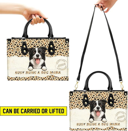 Personalized Pet Mom Leather Handbag – Custom Name Dog Cat Photo Purse - Image 5