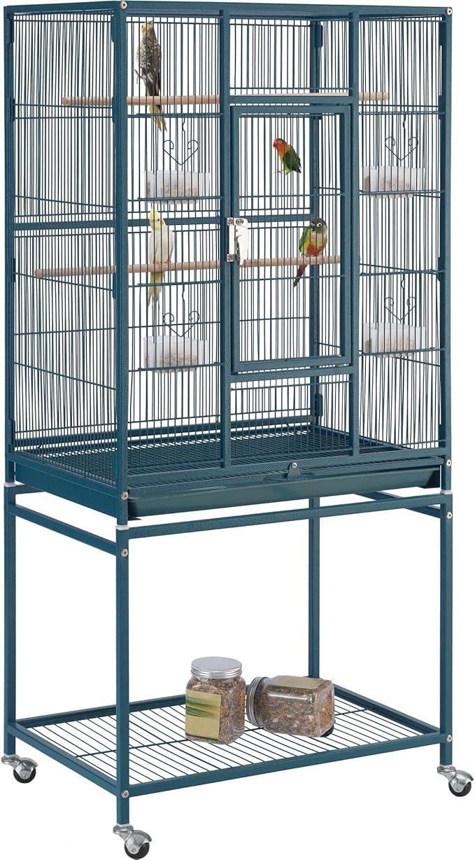 Yaheetech 54inch Metal Large Parrot Parakeet Flight Bird Cage w/Rolling Stand by Yaheetech
