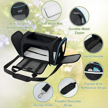Soundy Large Cat Carrier Dog Carrier Under 25 Lbs, Collapsible Ventilated - Image 4