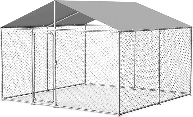 10'x10' Large Outdoor Dog Kennel, Heavy Duty Dog Enclosure by docagt