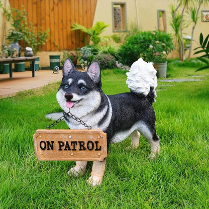 Akita Statue Outdoor Decorations – Outdoor Dog Statue Standing Black Akita - Image 5