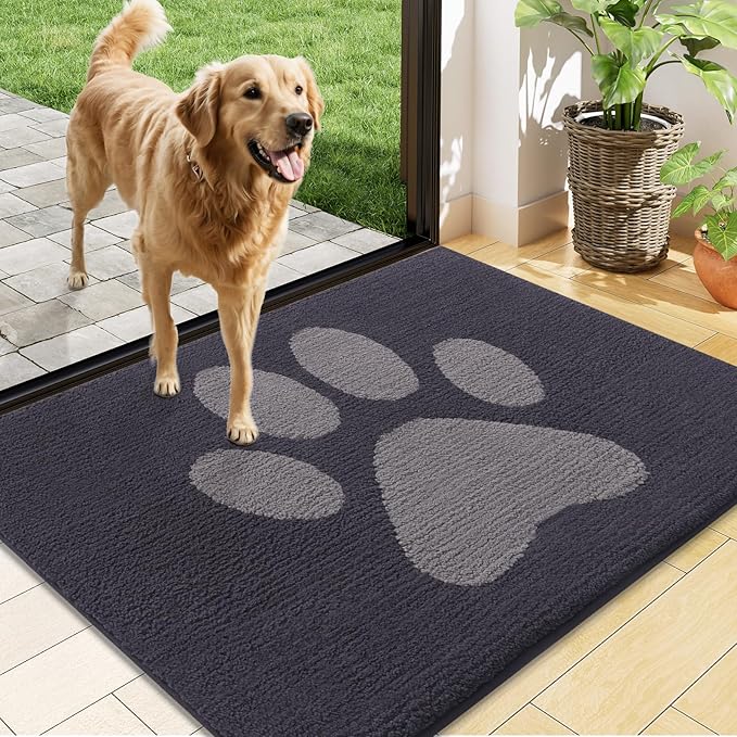 Buganda Dog Door Mat for Muddy Paws, Absorbent Dirt Trapper Non Slip Indoor by Buganda