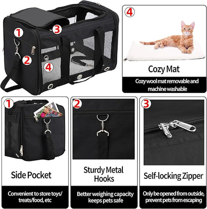 Soft Sided Cat/Dog Carrier, Collapsible Pets Travel Carriers - Image 4