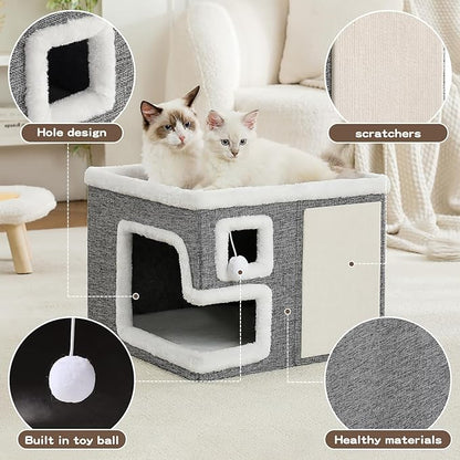 Cat Houses for Indoor Cats, Covered Cave Bed - Image 2