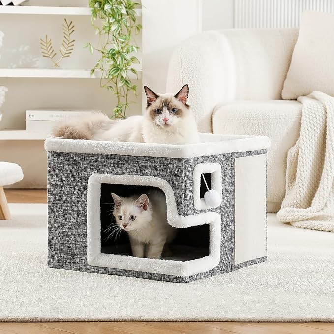 Cat Houses for Indoor Cats, Covered Cave Bed - Image 7