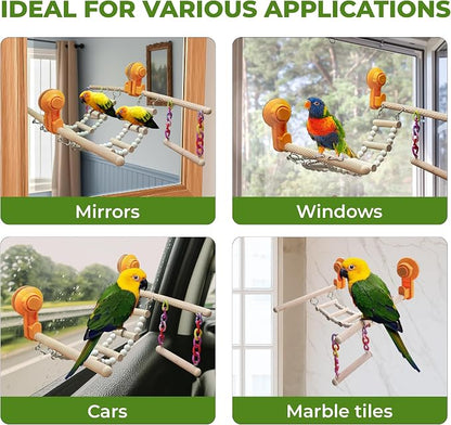 Wood Window Bird Perch Toy - Image 4