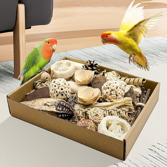 Natural Bird Toy Foraging Parrot Shredding Toys Box Conure Chewing Toys - Image 2