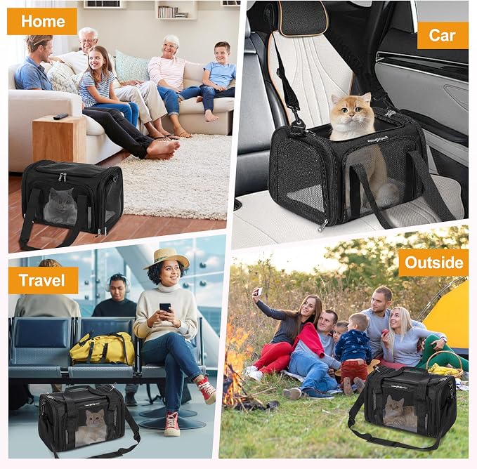 Discala Cat Dog Carrier Up to 15 Lbs TSA Airline Approved Pet Carrier - Image 8