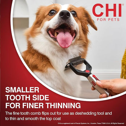 CHI for Dogs 2 in 1 Dematting and Deshedding Rake, Dual Head Dog Grooming Tool - Image 5