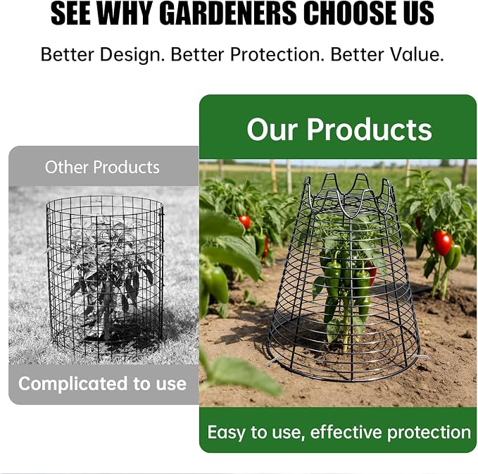 4 Pcs 11.6"×11.6" Plant Protectors from Animals, Sturdy Metal Plant Cages - Image 5