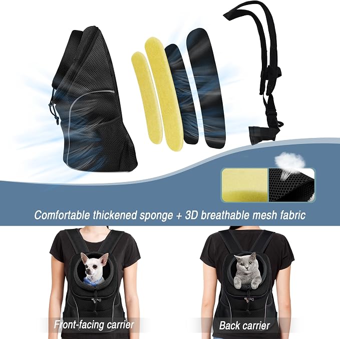 WOYYHO Pet Dog Carrier Backpack Small Dog Front Backpack Ventilated Dog Carrier - Image 6