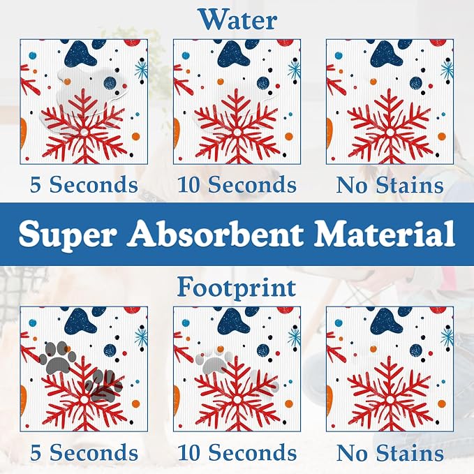 Chirstmas Snowflake Paw Pet Food Mat - Image 3