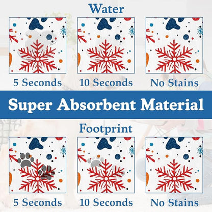 Chirstmas Snowflake Paw Pet Food Mat - Image 3
