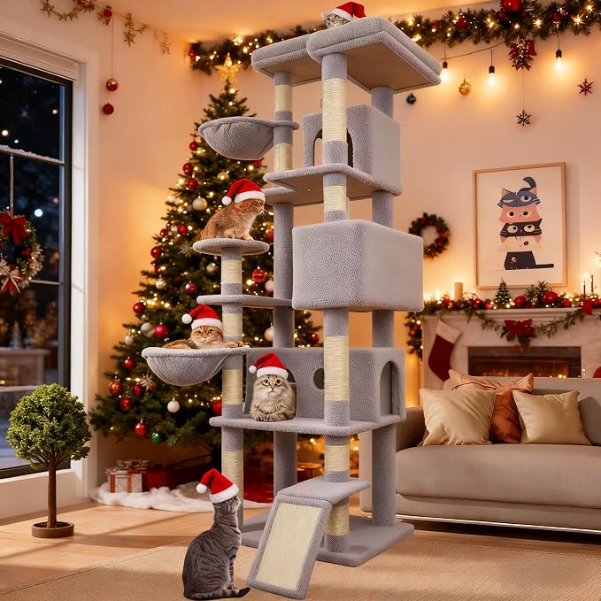 84.6" Multi-Level Tall Cat Tree Tower - Image 9