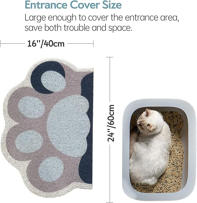 Cute Cat Litter Mat 24”x16”, Litter Box Mat, Litter Trapping Mat, Soft on Kitty - Image 3