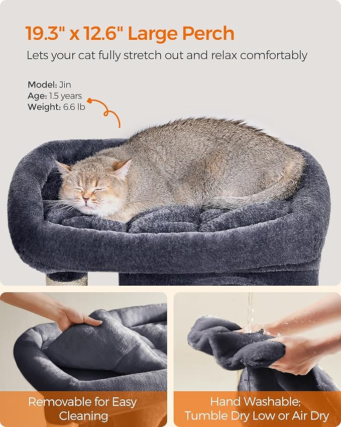 Feandrea Cat Tree, 29.1-Inch Cat Tower, Plush Condo - Image 3