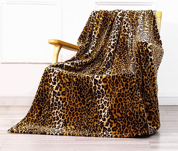 Bnuitland Leopard Print Fleece Flannel Twin Size Blanket, Super Soft 300 GSM - Image 2
