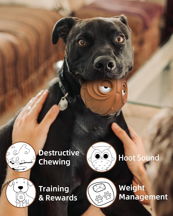 Mewlmart Giggle Ball for Dogs Owl Dog Toys for Aggressive Chewers Medium Large - Image 4