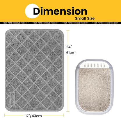 Cat Litter Mat Litter Trapping Mat, Less Waste Cat Litter Box Mat - Image 2