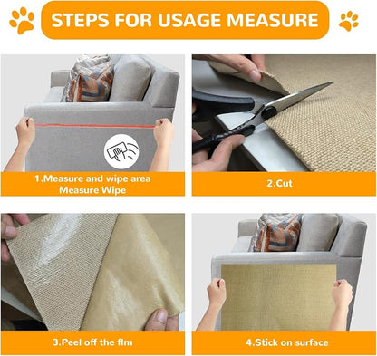 Jute 78.7"x15.8" Trimmable Cat Scratching Mat - Image 8