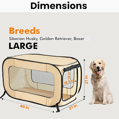 Beatrice Home Fashions Portable, Collapsible, Pop Up Kennel Travel Cat and Dog - Image 2
