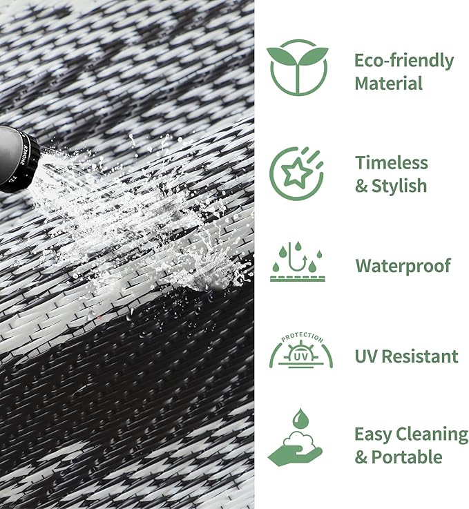 GENIMO Outdoor Rug for Patio Clearance, Reversible Plastic Straw Rugs for RV - Image 5