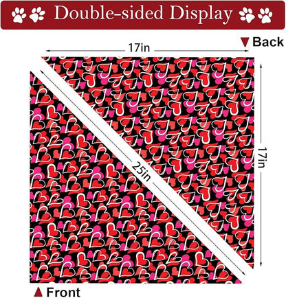 Valentines Dog Bandana Reversible Triangle Bibs Scarf Mother's Day Bandanas - Image 3